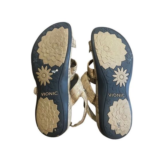 Vionic AMBER ADJUSTABLE SANDAL size US 9 in Gold Cork - Picture 5 of 8